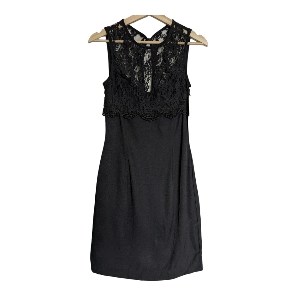 Jessica McClintock Gunne Sax black lace cocktail dress